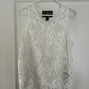 White lace on front tank